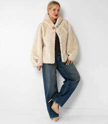 Luxury fur trapeze cut with gold elements AURORA