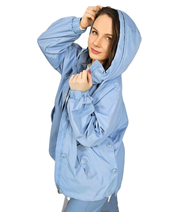 Short transitional oversize rain jacket ELENA