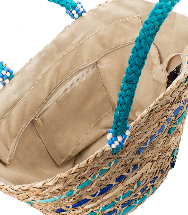 Mega large summer bag braided basket with lining 