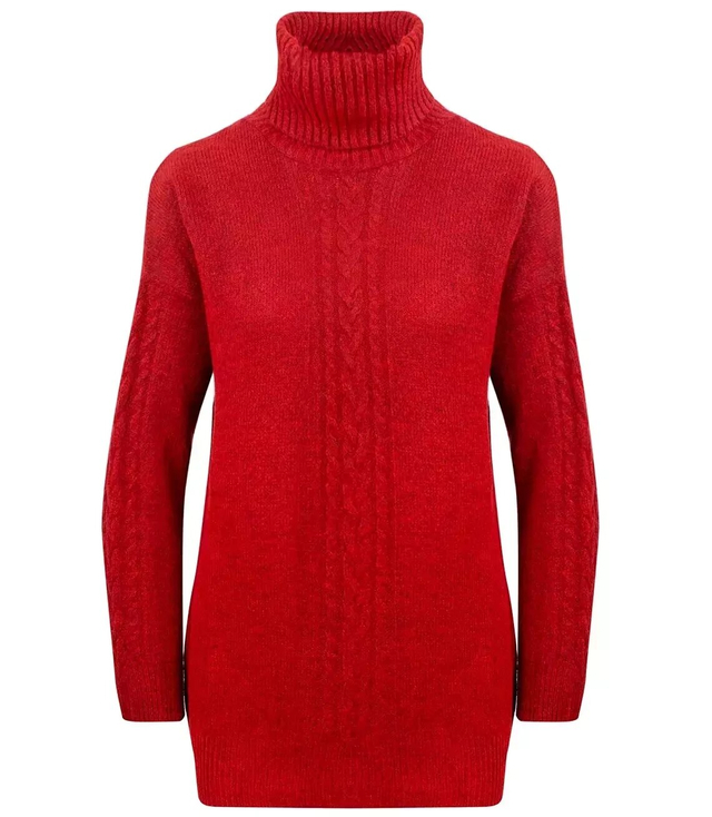 Classic warm turtleneck braid sweater