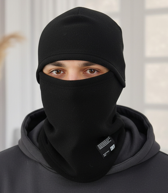 Thermal fleece mantel - black, neck and head warmer