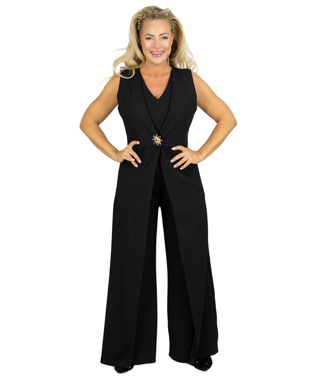 Elegant evening suit wide legs