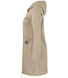 Thin long sweatshirt with diagonal zipper and hood LILIANA