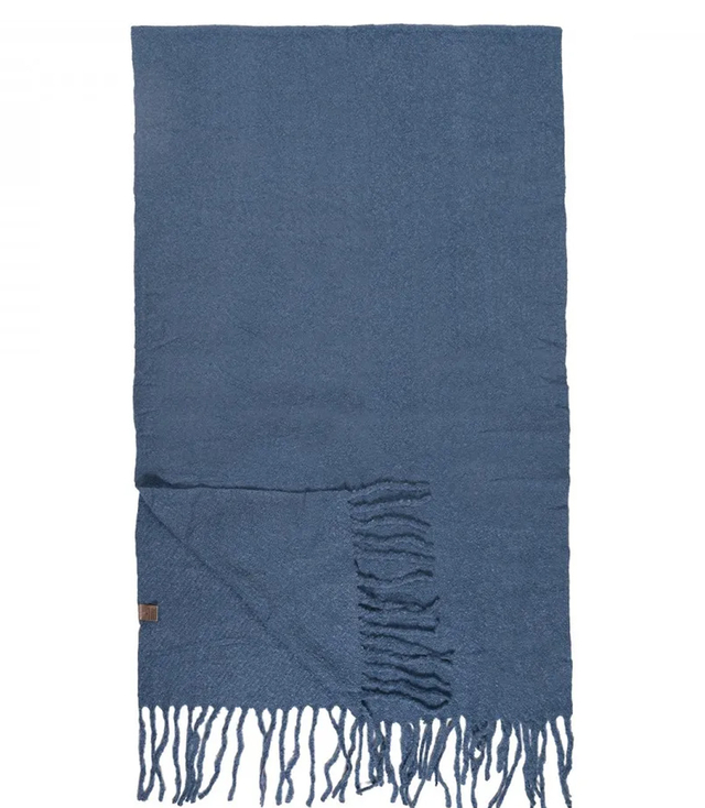 Elegant scarf with tassels in one color