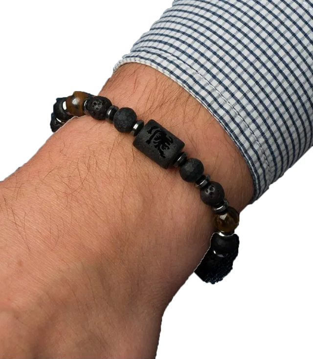 Men's bracelet with natural stones
