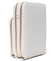 Small rectangular mini clutch bag 3 compartments 2 straps