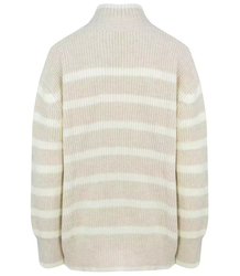 Super fashionable striped turtleneck knitted sweater