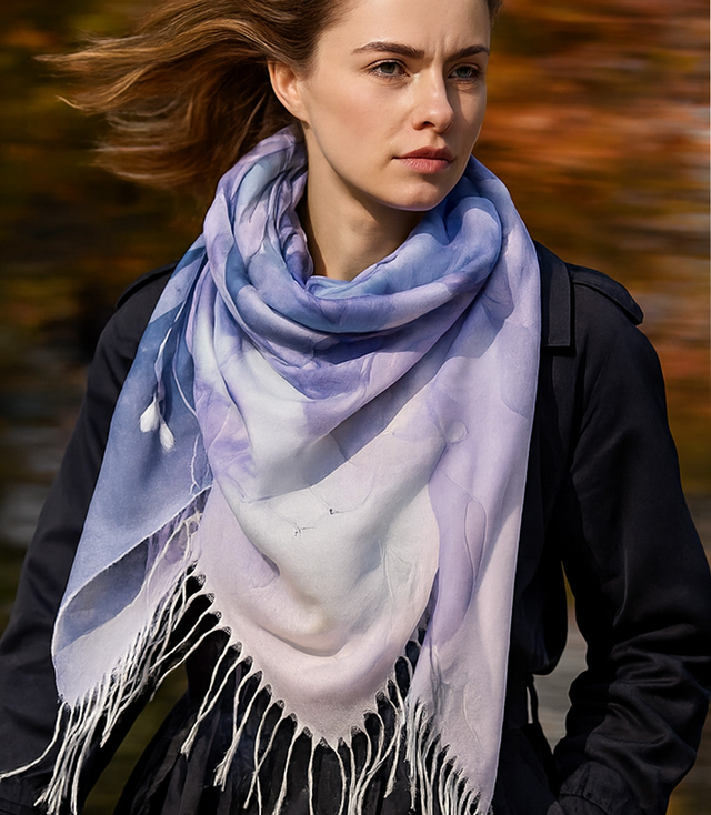 Women's floral pattern scarf 180x70