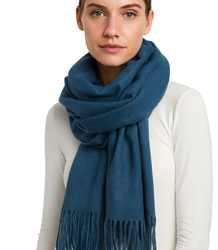 Scarf Thick scarf tassels single color warm soft 200x70 cm