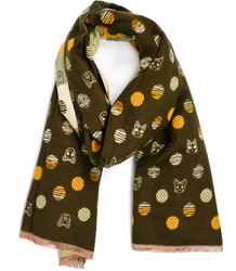 Warm shawl scarf cats dots elegant stylish 180x70 cm