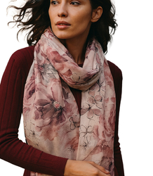 Women's floral pattern scarf 180x70