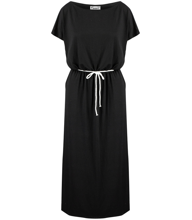 Long, smooth maxi dress with elastic band and string DAFNY