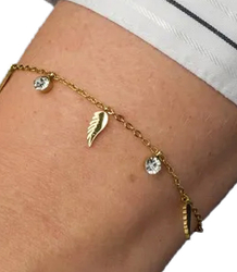 Elegant gold women's steel bracelet