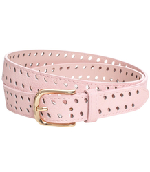 Women's eco leather belt with decorative holes 3 cm