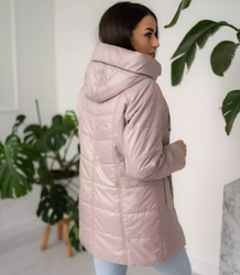 Women's transitional jacket with a quilted hood IZA