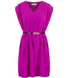 Loose dress with a belt and shoulder pads COSMO