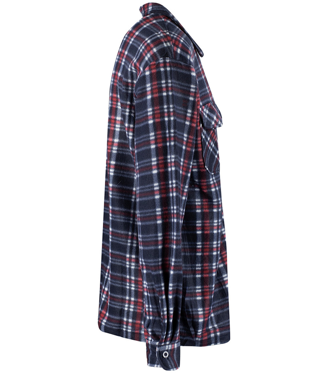 Warm fleece men's plaid shirt with zipper closure 