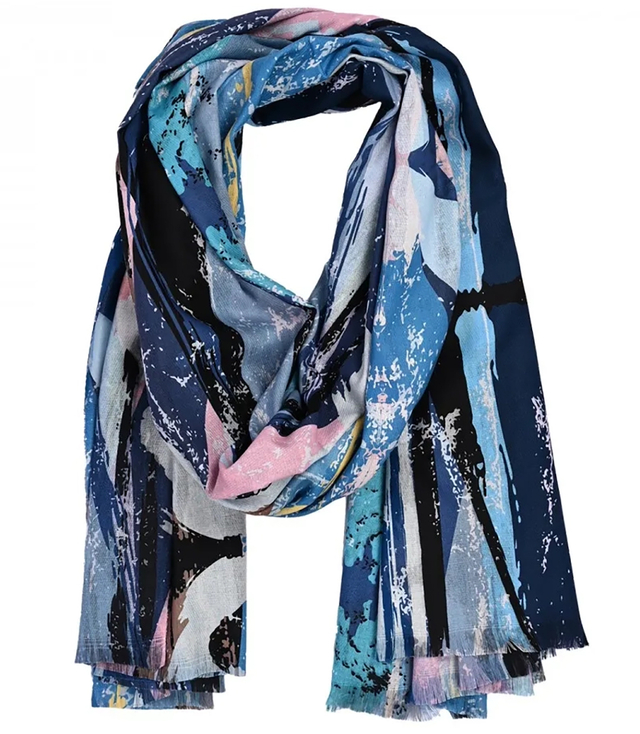 Warm stylish scarf abstract pattern soft smooth 180x75 cm