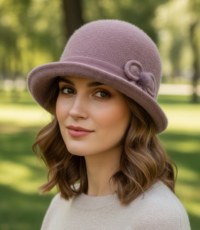 Women's cloche hat with bow