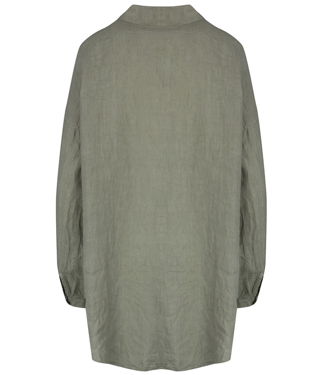 Long loose linen shirt linen longer back long sleeve LAILA 2