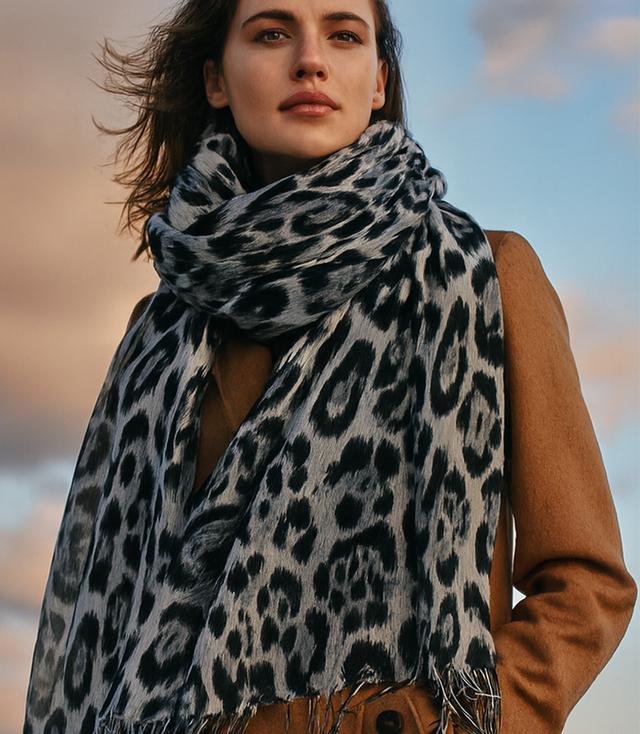 Women's scarf with leopard fashion pattern 180x70