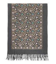 Women's patterned shawl with tassels 