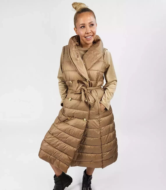 Quilted jacket coat sleeveless 4W1 FUR