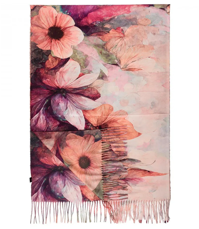 Square shawl scarf for women with tassels AGRAFKA