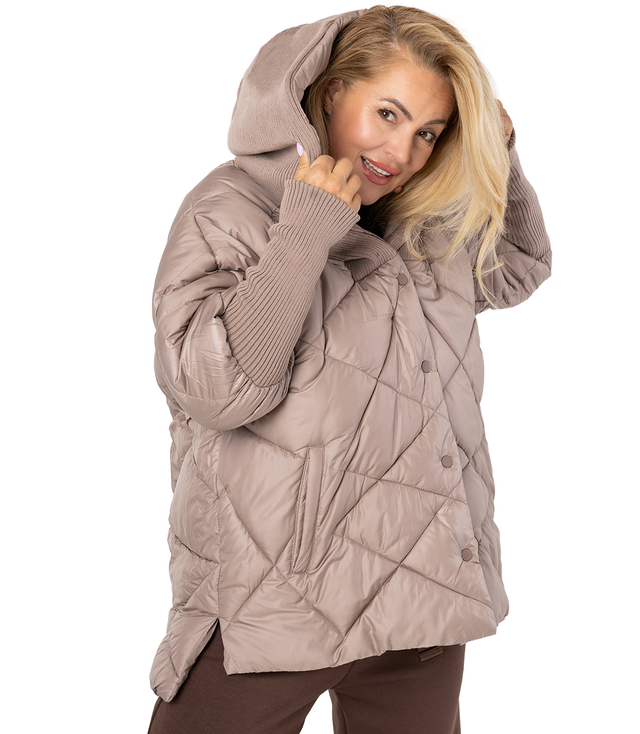 Winter jacket with decorative welts oversize DIAMOND