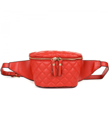 Designer quilted kidney hip bag