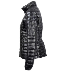 Short transitional quilted jacket with a stand-up collar