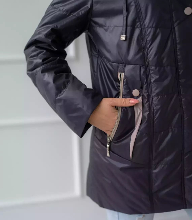 Women's transitional jacket with a quilted hood IZA