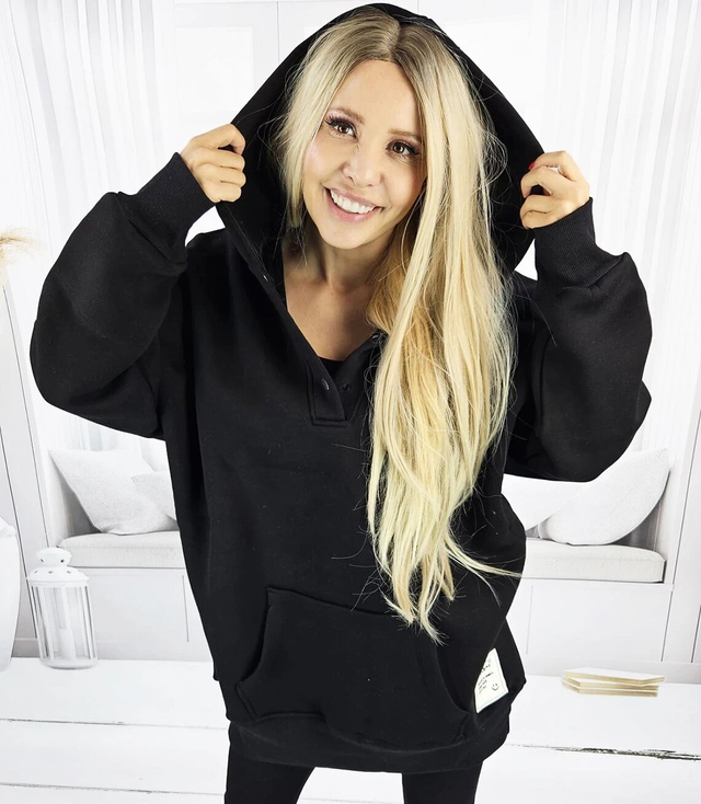 Warm, smooth oversize hooded sweatshirt JANET