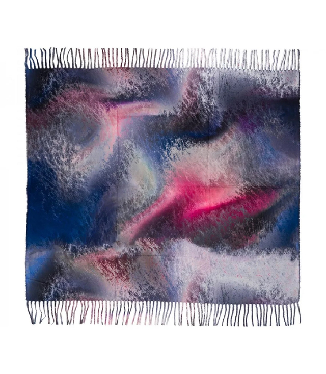 Fashionable multicolored shawl scarf with tassels