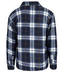 Warm fleece checked men's shirt insulated with faux fur