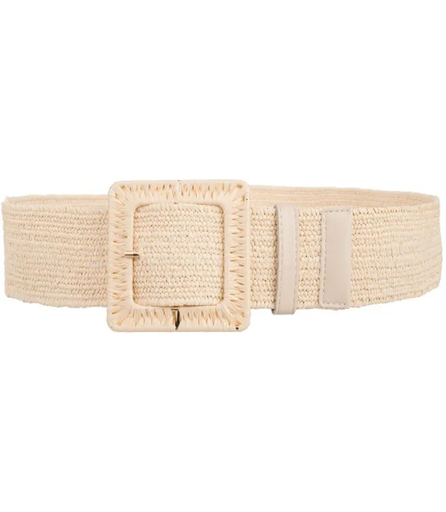 Braided women's belt with large buckle