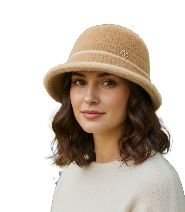Women's hat cloche patch flower