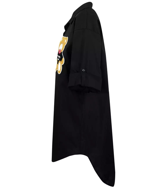 Long shirtdress shirt tunic with a teddy bear