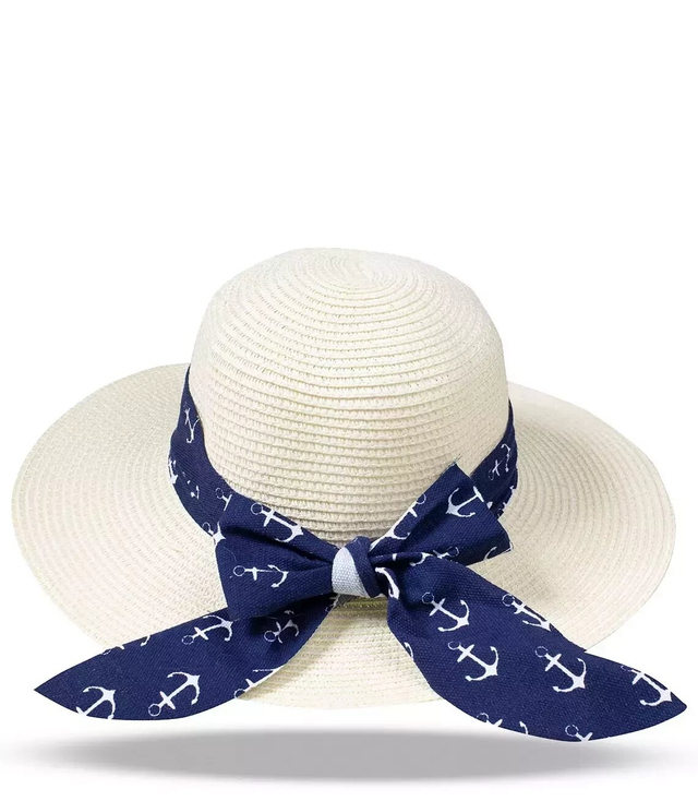 Women's straw hat with a sailor style bow