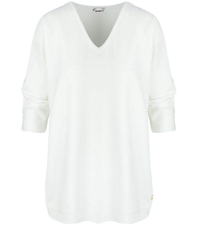 Classic, warm women's V-neck sweater ROSALIA