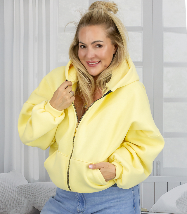 Bluza bawełna pastelowa rozpinana MODNY KRÓJ oversize