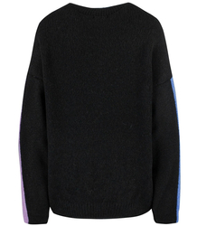 Warm women's sweater with colorful stripes in wool JULIA
