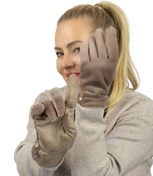 Women's elegant gloves with decorative buttons
