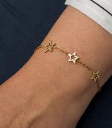 Elegant gold women's steel bracelet