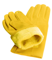 Women's knitted gloves insulated with fur classic