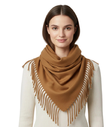 One-color shaik shawl with tassels STELLA