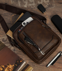 Men's SMALL rectangular padded bag elegant