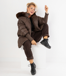 Kurtka zimowa oversize z kapturem i futerkiem NORDIC PUFF