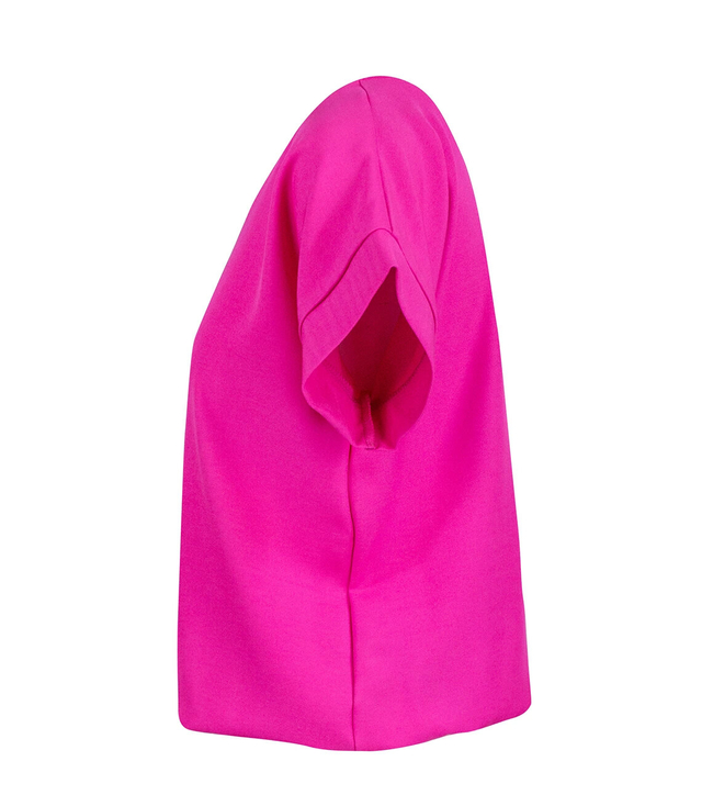 Elegant blouse with round neckline and elastic waistband INGA