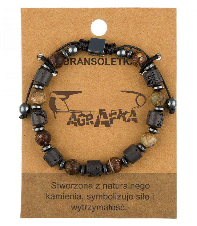 Men's bracelet with natural stones